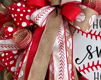 Baseball bow, baseball bows, softball bow, bows for wreaths