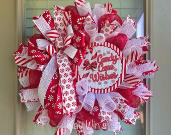 Peppermint wreath, candy cane wreath, Christmas peppermint wreath, Christmas candy cane wreath