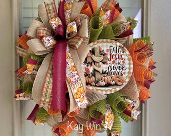 Fall wreath, fall for Jesus wreath, fall wreaths, fall for Jesus wreaths, autumn wreath, autumn wreaths