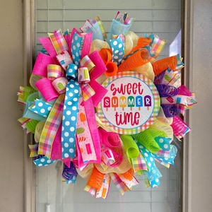 Popsicle wreath, summer Popsicle wreath, welcome summer wreath, summer wreaths, Popsicle summer wreaths, summer wreath for front door