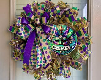 Mardi Gras wreath, Mardi Gras wreaths, Mardi Gras front door wreath, Mardi Gras front door decor, Mardi Gras front door wreaths, Mardi Gras