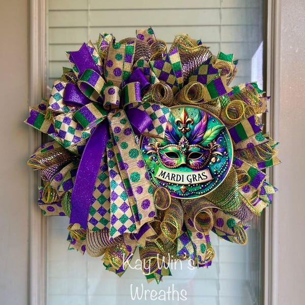 Mardi Gras wreath, Mardi Gras wreaths, Mardi Gras front door wreath, Mardi Gras front door decor, Mardi Gras front door wreaths, Mardi Gras