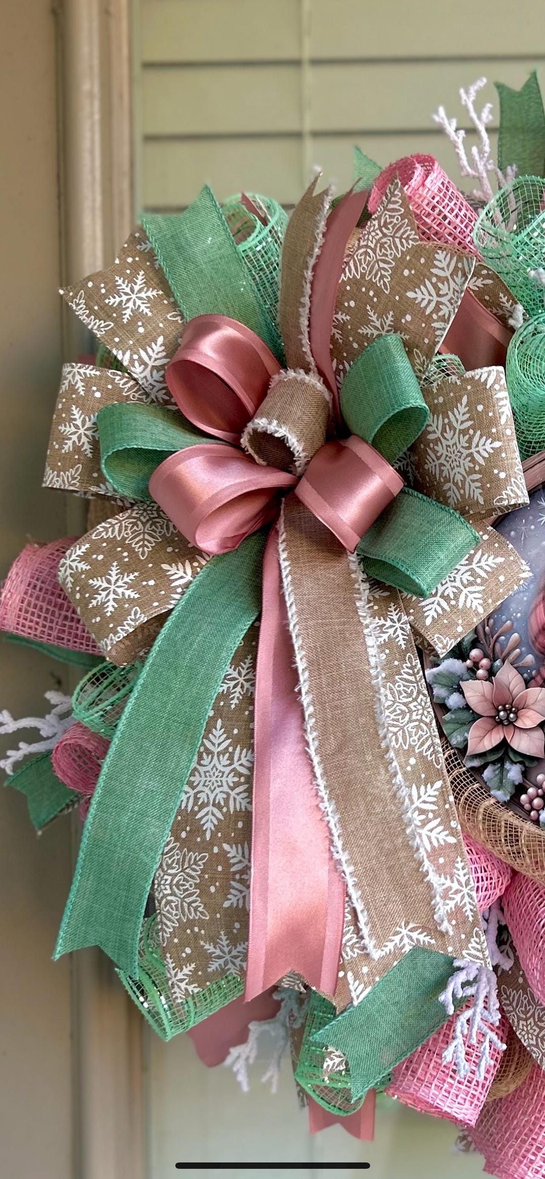 Pink Bow, Green Bow, Bows for Wreaths, Winter Bow - Etsy
