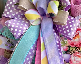 Spring bow, summer bow, Easter bow, bows for lanterns, spring bows, pastel bows, summer bows, bows for wreaths, Easter bows