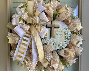 Easter wreath, Easter he is risen wreath, Easter wreaths, he is risen wreath, Jesus wreath, Jesus he is risen wreath