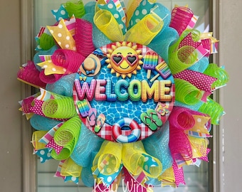 Beach wreath, beach wreaths, nautical wreaths, nautical wreath, wreath for the beach, summer wreaths, summer beach wreath, pool wreaths