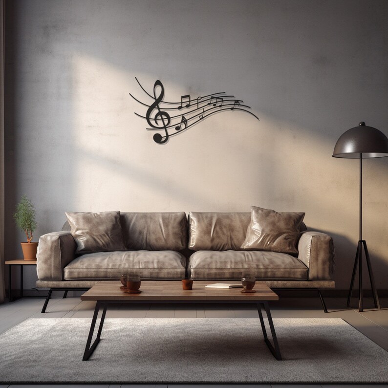 Music Design Metal Wall Art, Musical Note Decor, Creative Home Accent