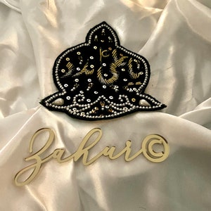 Velvet Embroidered Bride & Groom Imam Zamin (Nikaah Shaadi Wedding Gifts Ceremony) Hand Crafted Ya Ali Arm Band