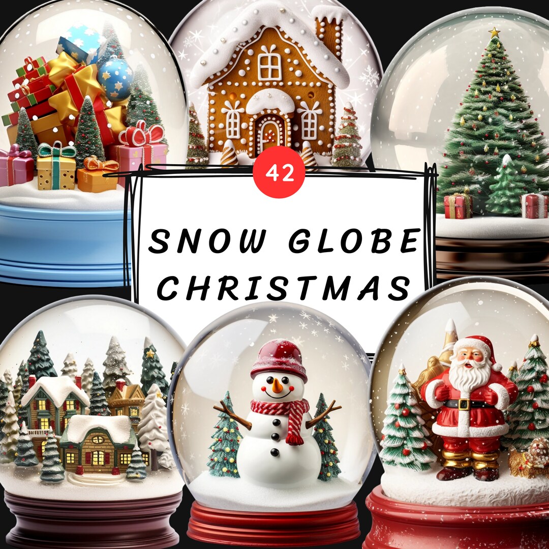 Snow Globe Christmas Design Round Ornament Sublimation Bundle for ...