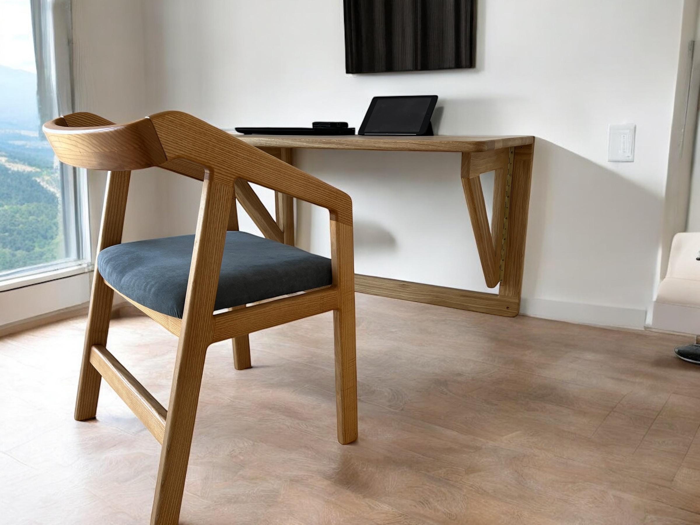 Solid Oak Wall Desk | Murphy Folding Desk for Home Office, Laptop ...