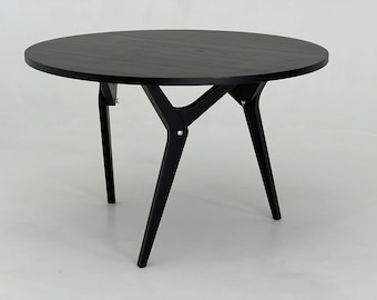 Ash Wood Transformer Table, Height Adjustable Coffee to Dining Table, Round Lift Top Table, Space Saving Multifunctional Furniture