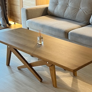 Transformer table 2in1 dining/coffee | natural wood | coffee table | handiwork | dining table | height adjustment | ash wood
