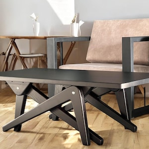 Dining table | height adjustment | narrow table | Natural wood | coffee table | handiwork | Transformer table 2in1 dining/coffee | ash wood