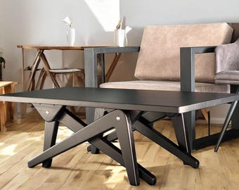 Dining table | height adjustment | narrow table | Natural wood | coffee table | handiwork | Transformer table 2in1 dining/coffee | ash wood