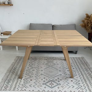 4-in-1 Oak Transformer Table: Adjustable Height Dining & Coffee Table