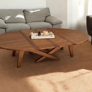 Transformer table 6 in 1, sliding table,round-oval table,dining table, coffee table,ash table, enlarged table, guest table,adjustable height