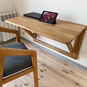 Escritorio para computadora portátil, escritorio de trabajo plegable, escritorio plegable, escritorio de pared de roble, escritorio plegable, escritorio de trabajo, escritorio de oficina en casa, escritorio de dormitorio en apartamento, escritorio de estudio