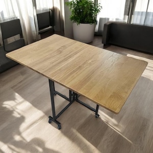 Escritorio de pared plegable de roble: mesa compacta para oficina en casa