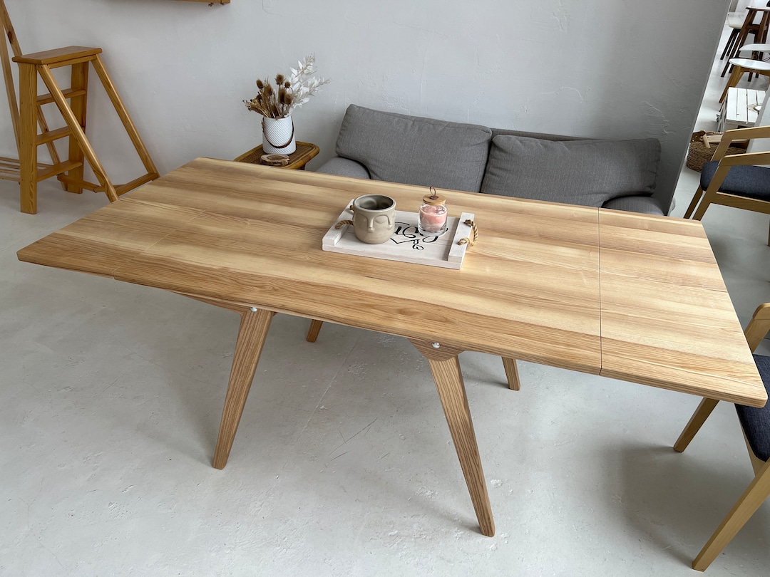 4-in-1 Oak Transformer Table: Adjustable Height Dining & Coffee Table ...