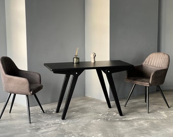 Handmade Black Transformer Table: Adjustable Height Dining/Coffee Table