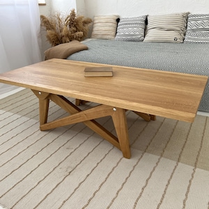 Transformer table 2in1 dining/coffee | natural wood |ash coffee table | handiwork | dining table | height adjustment | ash wood