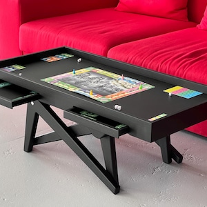 ボードゲーム用テーブル | おもちゃ収納テーブル | ファンタジーのためのテーブル | 黒と赤のテーブル | ゲームテーブル | テーブルゲーム | ボードゲーム