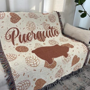 Mexican Pan Dulce Woven Blanket: Puerquito & Concha Throw