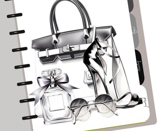 Handbag and Heel Planner Dashboard for Happy Planner Dashboard for 6 Ring Binders Dashboard Black and White Fashion Happy Planner Dashboards