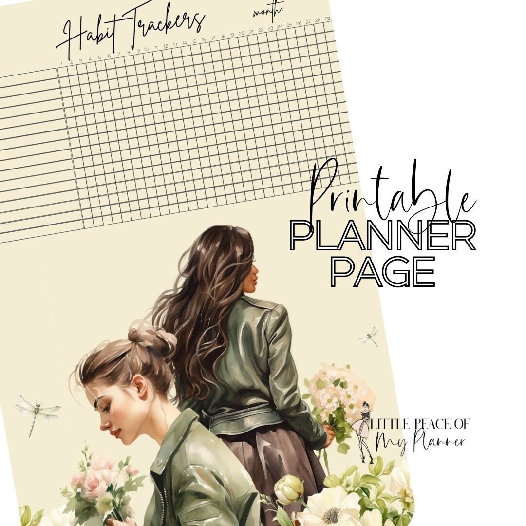 Spring Planner Pages Spring Printable Planner Page Printable Habit Tracker Happy Planner ...