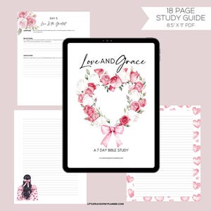 Bible Study Guide for Embracing Love and Grace Printable Study Guide for Faith Planner for Bible Study Printable Bible Study Guide