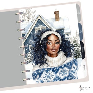 Winter Snowflake Cozy Home Planner Dashboard Happy Planner Ring Planner Divider Cute Cozy Winter Dashboard Ring Planner Dashboard