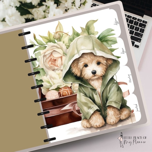 Planner Printable Happy Planner Printable Printable Dashboard Hello Spring Spring Puppy