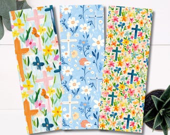 Spring Flowers and Cross Bookmark Page Marker for Bible Bookmark with Flowers and Cross Bookmark for Books Gifts for Book Lovers