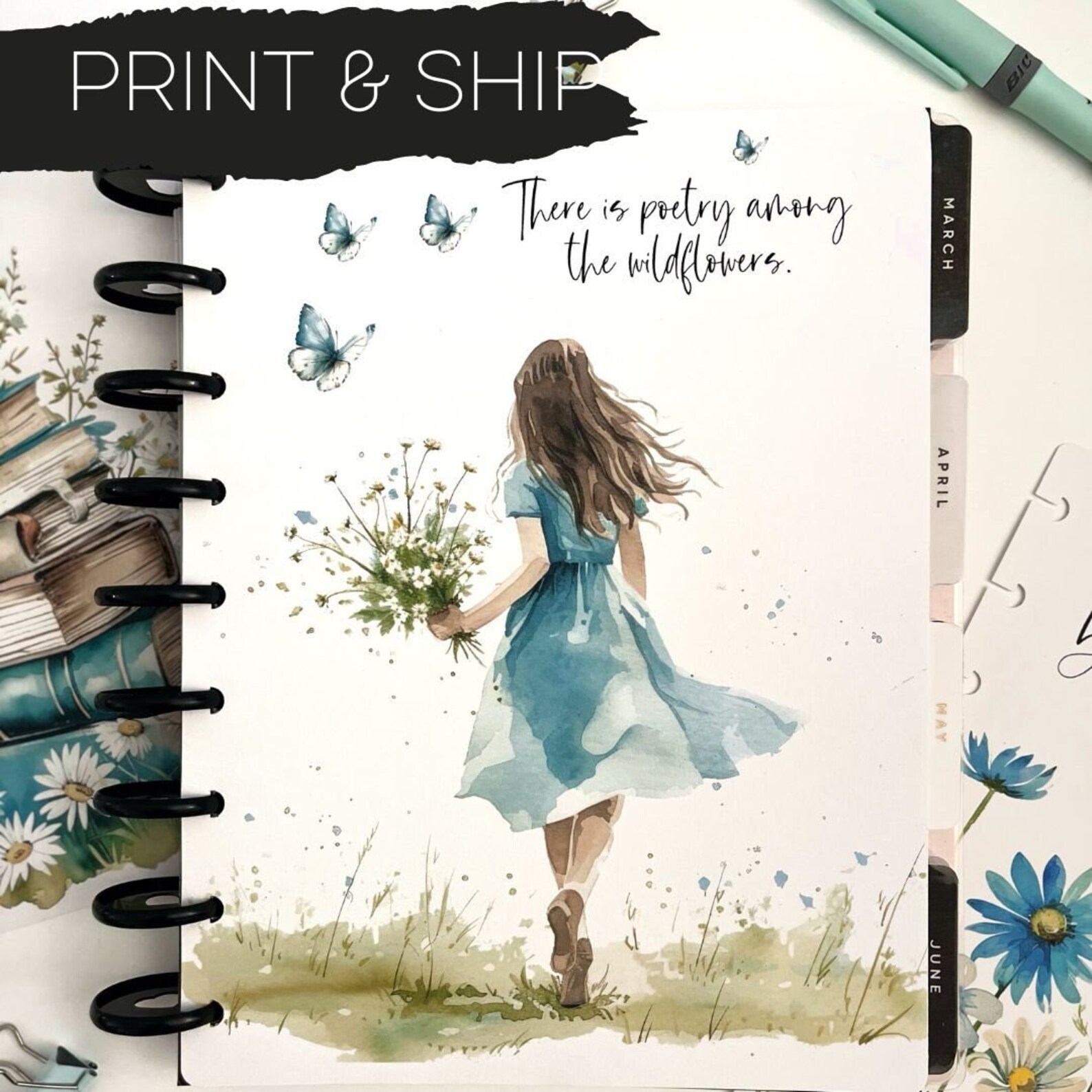 Floral Dashboard for Planner Dashboards for Happy Planner Dividers With ...