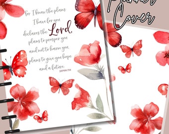 Jeremiah 29:11 For I Know the Plans Happy Planner Cover in Classic Big Happy Planner Cover with Bible Verse Laminated Planner Cover Planners