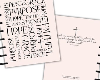 Faith & Purpose Planner Cover – Laminated Pink Christian Cover Front and Back Cover