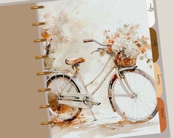 Fall Bike With Florals Planner Dashboard for Happy Planner and Ring Planner Divider Fall Aesthetic Happy Planner and Ring Planner Dashboard