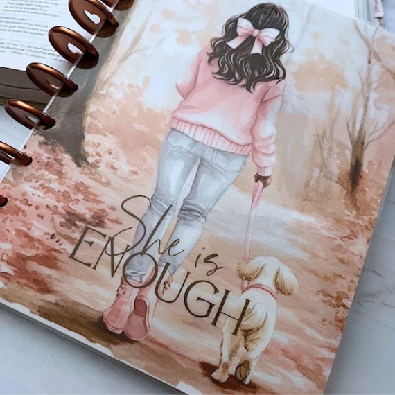 Fall She Is Enough Deluxe Notebook – Laminated Faith-Based Journal – Disc-Bound Planner Notebook