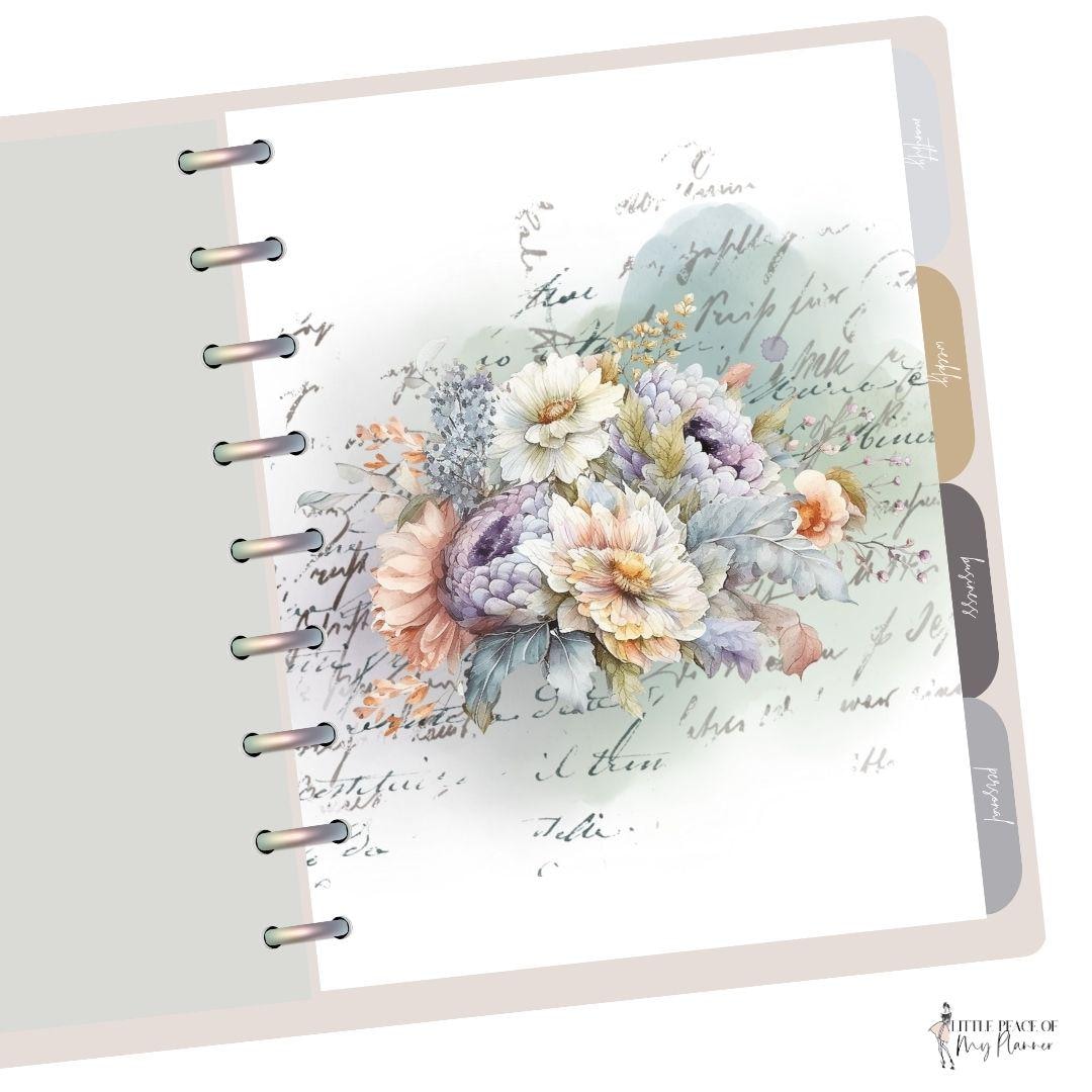 Pastel Bloom Planner Dashboard #3 Ice Florals for Happy Planner and ...