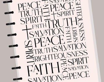 Armor of God Planner Cover | Christian Planner Cover | Faith Word Art | 5 Mil Laminated | Scripture Back Cover | HP Classic Big Mini