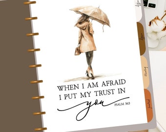 I Put My Trust In You  Bible Verse Planner Dashboard for Happy Planner Dashboard for A5 Ring Dividers for Planners Bible Verse Pslam 56:3