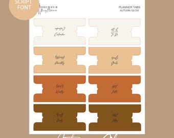 Pestañas de planificador de otoño: juego de organizadores laminados para otoño