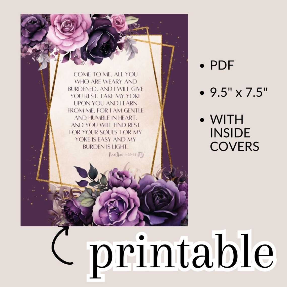Bible Verse Planner Cover Printable Faith Planning Bible Quote ...