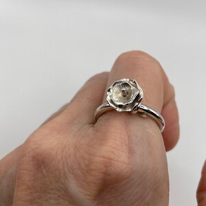Handmade silver flower ring.