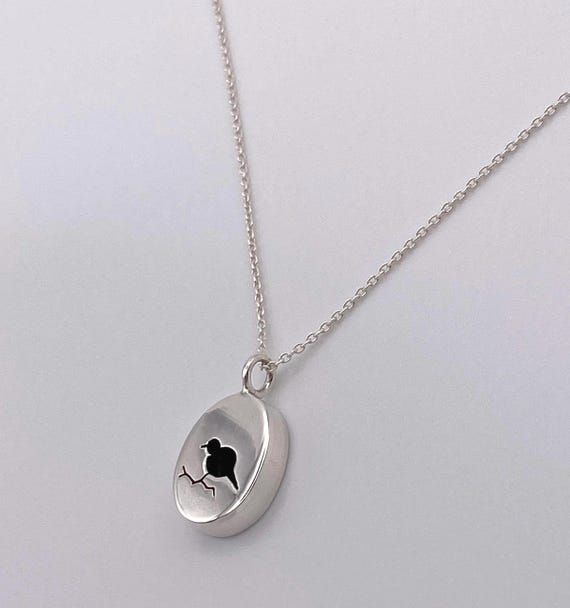 鳥のシルエットがデザインされた925シルバーペンダント。 - Etsy 日本