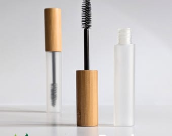 Tube vide mascara en bambou et PET (Plastique rigide)