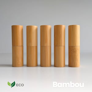 Lot de tubes vides de baume à lèvres ou rouges à lèvres en bambou - cosmétique naturel