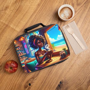 Stylish Beach Vibe Lunch Bag, Insulated Tote, Eco-Friendly Lunchbox, Summer Picnic Essential, Fun Gift for Foodies