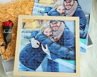 Personalized Photo Puzzle with Frame,Custom Jigsaw Puzzle from Picture,Custom Puzzle Frame, Gift for Mom Dad, Family Gift,Unique Memory Gift