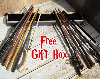 Custom Harry Potter Wand(With Free Gift Box)，Handcrafted Magic Wand with Metal Core for Wizard Cosplay, Witchcraft Costume Props, Witch Gift